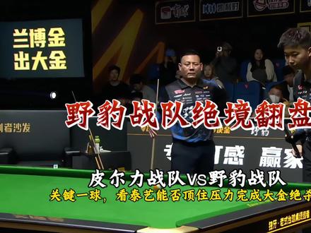 决金赛场重磅来袭!决金E组野豹战队逆风翻盘皮尔力战队!#郑宇伯张泰艺 #郑肖淮代勇 #决金中式九球 #台球 #台球是一种生活