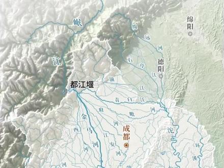 成都水系示意图#地图#地理#地形图#成都平原#都江堰