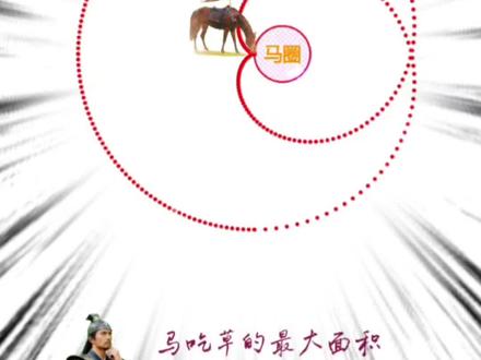 马吃草的面积13#数学思维 #羊吃草面积问题 #会动的数学#圆