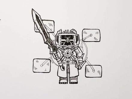 画末日守望者2.0 手绘乐高机器人#画画 #手绘#绘画过程#机器人#守望者