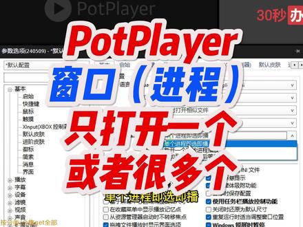 PotPlayer只打开一个窗口或者可以打开多个窗口?在这里设置一下