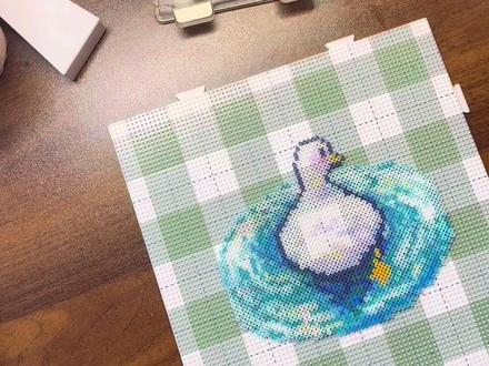 这个小鸭子太可爱啦!!!!#拼豆