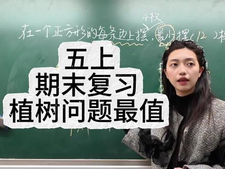 五年级上册,期末复习提分:植树问题中的最值问题#小学数学 #数学思维 #期末 #课堂随拍