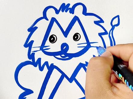 用M画狮子🦁#简笔画#简笔画教程#狮子简笔画