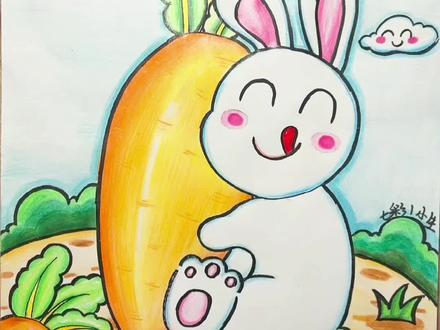 教你画小兔子拔萝卜#简笔画 #一起学画画 #儿童简笔画