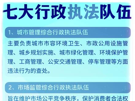 七大行政执法队伍#体制内#行政执法