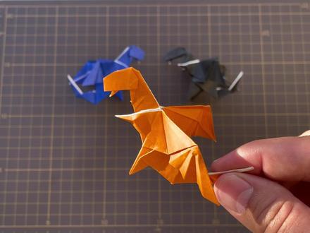 好玩立体的折纸飞龙,有趣的西方传说中的飞龙折纸教程 #创意折纸 #纸艺手工 #飞龙