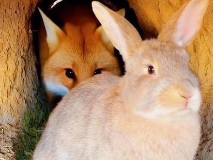 兔妈妈护崽竟遭狐狸偷袭!#动物世界 #自然法则 #万物有灵