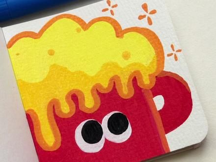 聪明的你一不小心画出完美的大眼萌杯 #2026绘画开年挑战 #零基础学画画 #丙烯马克笔 #跟着抖音学画画 #抖音年味艺术图鉴
参考:🍠小欧同学
笔:初描72色
本子:慕多星