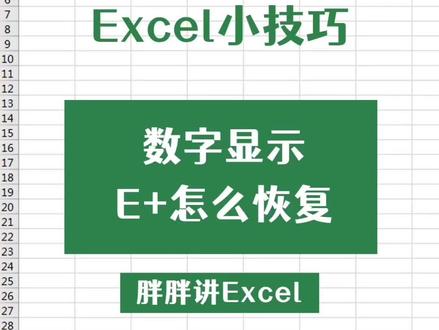 Excel数字出现E+乱码怎么办?#excel技巧 #办公技巧 #职场