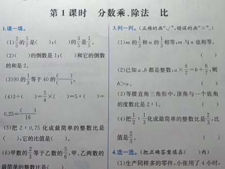 数学六年级上册课时练第75页(2022)