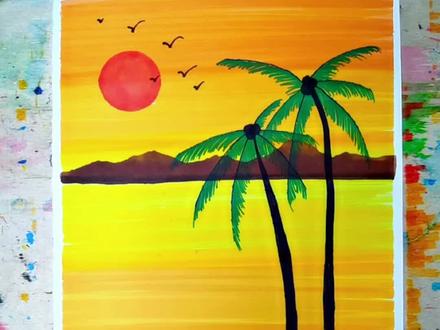居然有人说画画太难了,最简单的风景画,你学会了嘛?#跟我一起学画画 #画画其实很简单 #马克笔绘画 @DOU+小助手 @抖音小助手