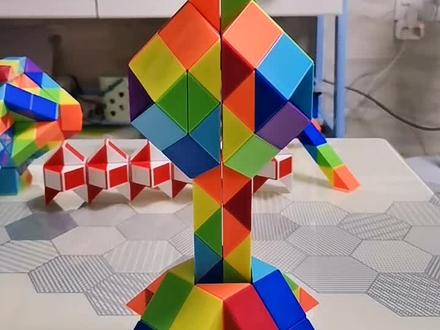 108段魔尺和36段魔尺组合东方明珠塔#百变魔尺 #提升专注力 #动手动脑 ###36段魔尺的教程 #