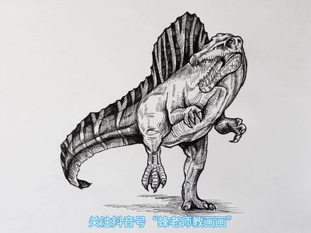 画棘龙 手绘恐龙系列#画画 #手绘 #恐龙#绘画过程#棘龙