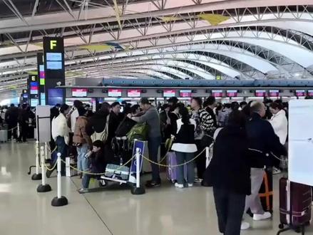 日本机场挤满了回国的人#日本 #日本机场 #回国