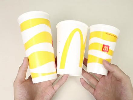 麦当劳大中小杯真的一样多吗?小伙亲测真假! #测试 #手工