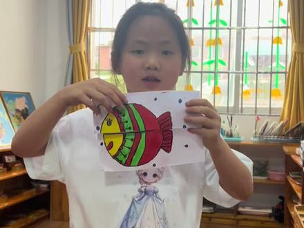 #折叠画#创意美术,孩子说要把作品带回家!