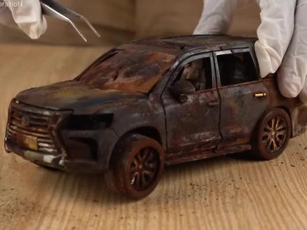 修复雷克萨斯LX570黄金豪华汽车模型. #汽车模型修复 #翻新修复 #老物件翻新 #旧物改造