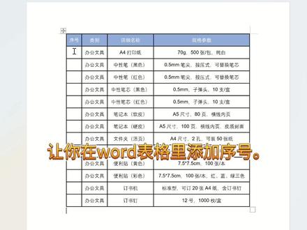 word表格动态序号#学电脑入门基础知识 #word技巧 #office技巧 @DOU+小助手 @抖音小助手 #真实生活分享计划