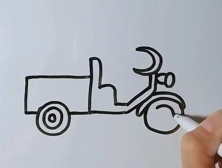 想画就画,三轮车简笔画#画画 #手绘 @DOU+