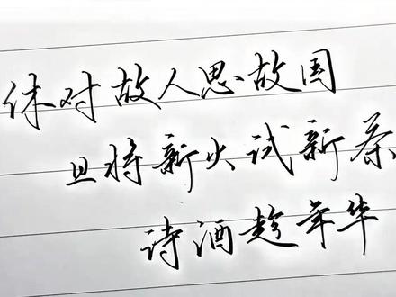 十几块的钢笔到底有多好写? “休对故人思故国,且将新火试新茶。诗酒趁年华”#手写 #诗词 #钢笔 #见字如面 #写字是一种生活