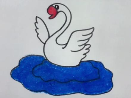 美丽的小天鹅#简笔画 #一起学画画 #可爱简笔画 #画画 #儿童简笔画 @抖音小助手