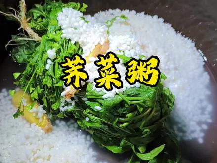 春天的荠菜捆上生姜煮粥,除去一身陈湿#荠菜 #荠菜煮粥 #倪师 #养生