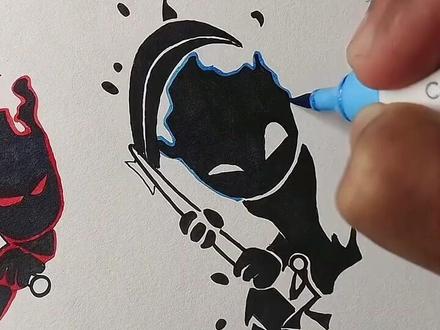 如何画带剑、死神和魔法的火柴人 #绘画教程 #画画 #火柴人画法