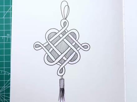 第659幅喜庆中国结简笔画线描禅绕画 小店明天最后一天发货了,集美们#解压 #教程 #中国结 #手绘 #零基础学画画