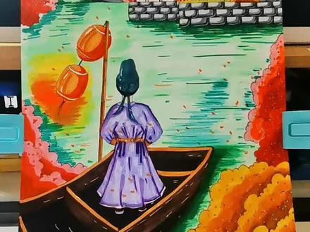 #马克笔手绘 古诗配画《枫桥夜泊》唐•张继