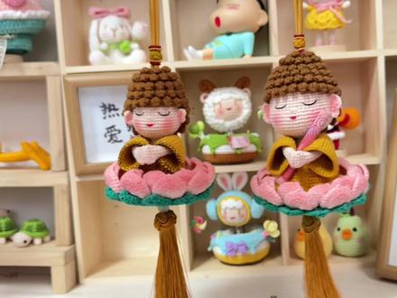 小号莲花小佛挂件视频教程一,头部的编织。 #莲花小佛挂件 #手工diy