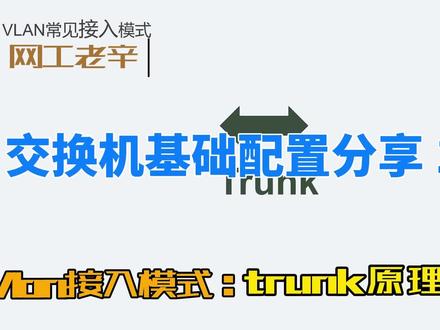 交换机基础配置分享十二:Vlan接入模式二 trunk原理及配置简介 #华为 #锐捷 #网络工程师 #弱电施工 #交换机