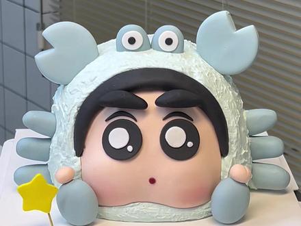蜡笔小新教程视频来啦 #巨蟹座蛋糕 #蛋糕教程 #蜡笔小新蛋糕#仙妮贝儿翻糖