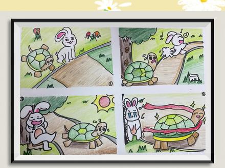 今天带小朋友们画一幅故事画《龟兔赛跑》#儿童画 #一起学画画 #少儿美术教育 #创意美术 #想画就画