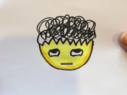 快来跟我一起画这个凌乱的表情包#一学就会的简笔画 #一起学画画