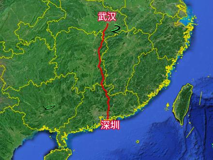 G0422武深高速。连接武汉和深圳。南北交通大动脉之一。 #武深高速 #卫星地图 #交通出行 #祖国大好河山