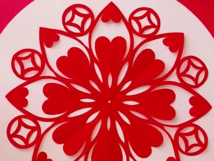 过新年一定要学会这个有钱花窗花剪纸,简单好看,寓意又好! #剪纸艺术 #手工剪纸#窗花剪纸