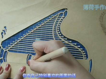 漂亮的刻纸竖琴来啦,##手工制作 #手工diy #刻纸教程 #有手就行