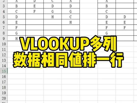 VLOOKUP多列数据相同值排一行#office办公技巧 #excel技巧 #文员零基础入门教程
