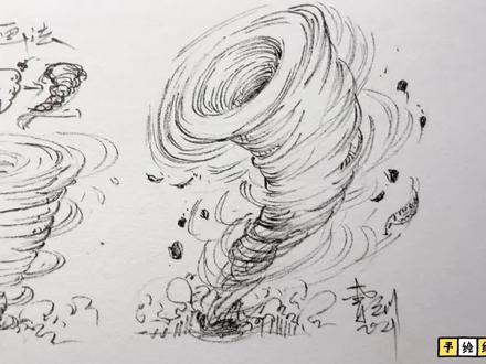 龙卷风怎么画?风景速写单体元素绘画方法,零基础入门知识