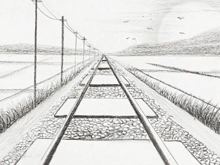 有手就会画的铁路#画画 #炭笔画 #风景 #铁路