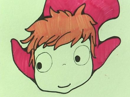 教你简单画一个悬崖上的金鱼姬波妞#动漫 #崖上的波妞 #北京画时代美术#绘画 @DOU+小助手