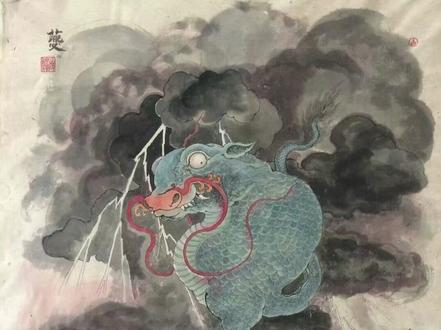 传说中夔牛出现在人间总共有三只,一只为黄帝所用,一只为秦始皇所杀,第三只夔据传在东晋年间流落蜀地被当地百姓用弩射杀。#山海经神兽 #民间传说 #异兽 #神话故事