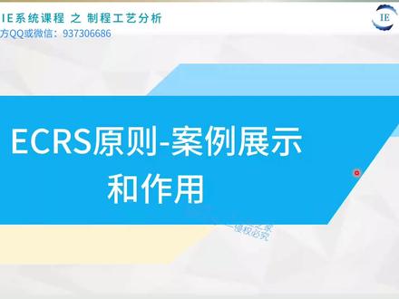 全新IE系统视频节选:3.5.3 ECRS的小案例展示和作用(1)全新升级的现代IE系统视频,更系统更全面。适合企业的IE系统培训、个人的全面提升。#工业工程 #精益生产