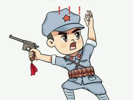 #向英雄致敬这些小红军,虽然是画,但也是当年小红军的真实写照,有的人身高还是枪长,有的人吹着冲锋号,有的人已是儿童团团长,个个画得生龙活虎,情趣蛊然。#doudream创作