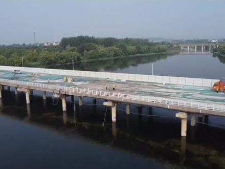 国道107淇河大桥改造施工最新进展