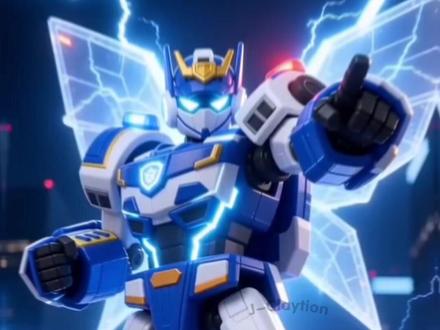 炫蓝闪电变身机甲形态 #炫卡斗士 #机甲 #粘土机器人 #男孩玩具 #艺术种草指南