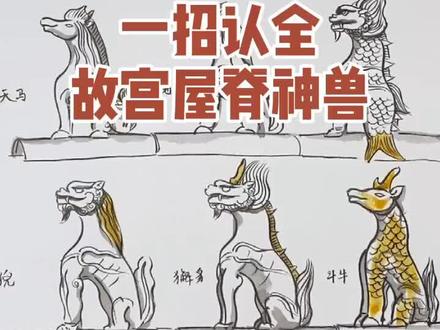 故宫屋脊神兽很多?这一招认全!#亲子教育 #传统文化 #画画 #故宫