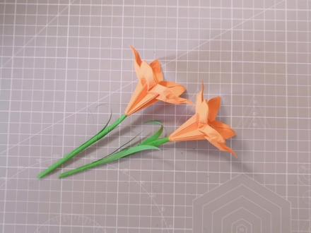 折纸忘忧花教程,折法并不难,用来做装饰很漂亮