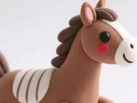 马年到看看我们粘土做的小马可以奔跑起来啦#粘土#手工#益智#蓉蓉潮物仓